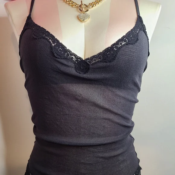 Victoria's Secret Y2K Mesh Cami/ Panty Set Size M 🖤 - Picture 3 of 9